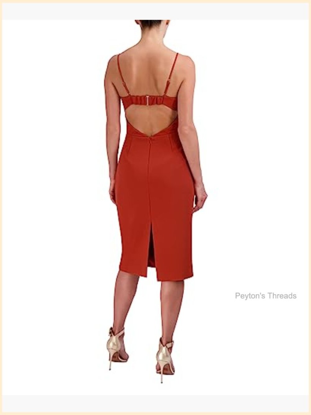 Sweetheart Neck Strapless Midi Cocktail Dress Sheath Silhouette Zipper Closure - Picture 4 of 4